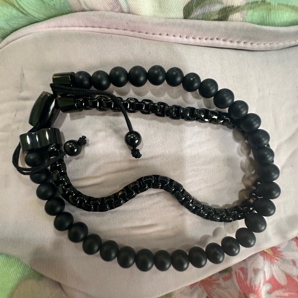 Men's Black Onyx Bolo Bracelet Stainless Steel - Picture 5 of 5